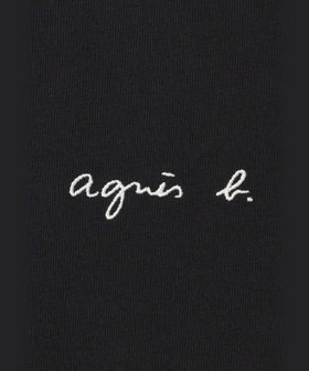 HOMME メンズ メンズ ロゴ 刺繍 コットン 半袖 Tシャツ "Horace" ブラック