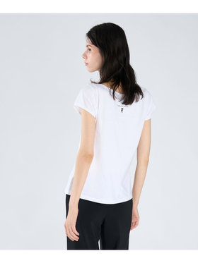 FEMME ウィメンズ コットン フレンチスリーブ アーティスト Tシャツ ”Ma Za Si” ホワイト