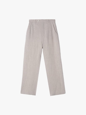 FEMME ウィメンズ リネン ストレートパンツ "Boy" ベージュ
