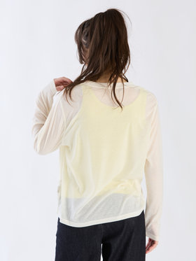 To b. by agnès b. 【Outlet】シアーボーイズロングTシャツ ホワイト