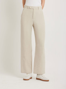 FEMME ウィメンズ リネン ストレートパンツ "Boy" ベージュ