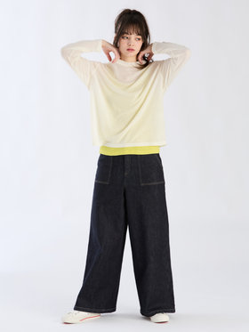 To b. by agnès b. 【Outlet】シアーボーイズロングTシャツ ホワイト