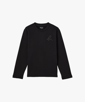 HOMME メンズ メンズ スタッズプリント オーガニックコットン 長袖 スウェット ブラック