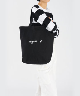 VOYAGE ウィメンズ バッグ＆ウォレット ロゴ コットン リバーシブル トートバッグ "Paulette" YAS18-01 ブラック
