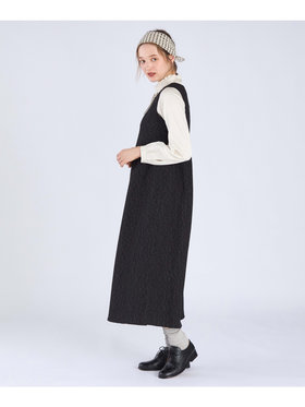To b. by agnès b. 【Outlet】フラワージャカード ロング ワンピース ブラック