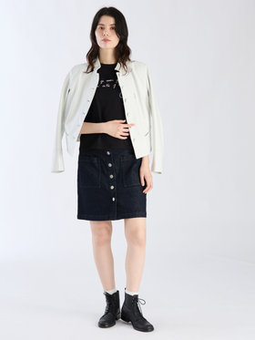 FEMME ウィメンズ メッセージ プリント コットン 半袖 Tシャツ ”Quand je serai grande...” ブラック