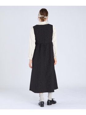 To b. by agnès b. 【Outlet】フラワージャカード ロング ワンピース ブラック