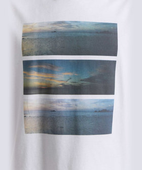 HOMME メンズ メンズ フォトプリント コットン 半袖 Tシャツ "Christof" ホワイト