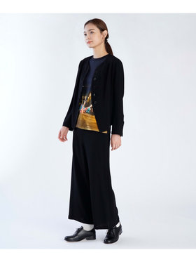 FEMME ウィメンズ ブラック トリアセテート クレープ パンツ ”Tyra” ブラック