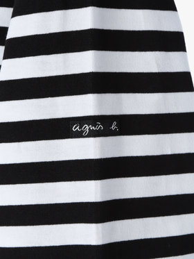 HOMME メンズ メンズ 細ボーダー コットン 長袖 Tシャツ ”Coulos” ブラック