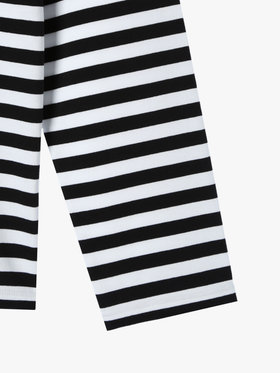 HOMME メンズ メンズ 細ボーダー コットン 長袖 Tシャツ ”Coulos” ブラック