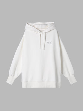 To b. by agnès b. EMBROIDERY LOGO HOODIE ホワイト