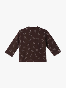 ENFANT ベビー 【Outlet】ベビー プリント コットン 長袖 スウェット ブラウン系その他