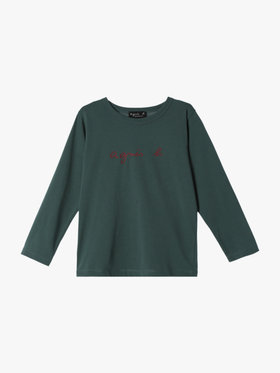ENFANT ユニセックス キッズ ロゴ コットン 長袖 Tシャツ グリーン系その他