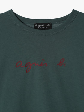 ENFANT ユニセックス キッズ ロゴ コットン 長袖 Tシャツ グリーン系その他