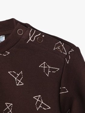 ENFANT ベビー 【Outlet】ベビー プリント コットン 長袖 スウェット ブラウン系その他