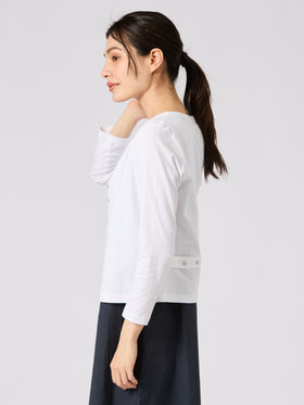 FEMME ウィメンズ コットン 長袖 カーディガンプレッション ”Le Petit” ホワイト