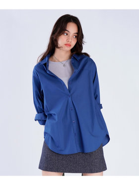 To b. by agnès b. 【Outlet】コットン ロングスリーブ シャツ ブルー