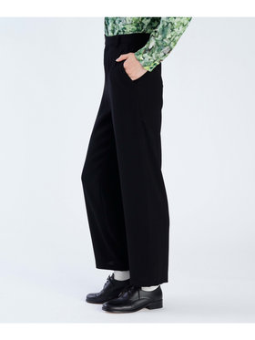 FEMME ウィメンズ ブラック トリアセテート クレープ ロングパンツ ”Boy” ブラック