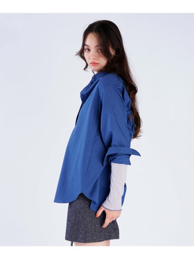 To b. by agnès b. 【Outlet】コットン ロングスリーブ シャツ ブルー