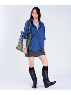 To b. by agnès b. 【Outlet】コットン ロングスリーブ シャツ ブルー