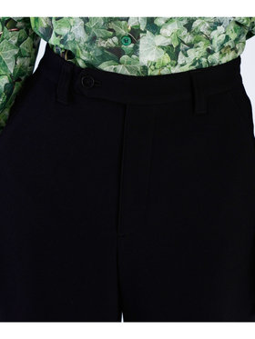 FEMME ウィメンズ ブラック トリアセテート クレープ ロングパンツ ”Boy” ブラック