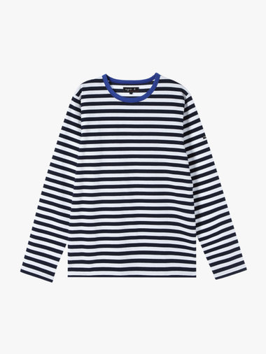 メンズ 細ボーダー コットン 長袖 Tシャツ ”Coulos”