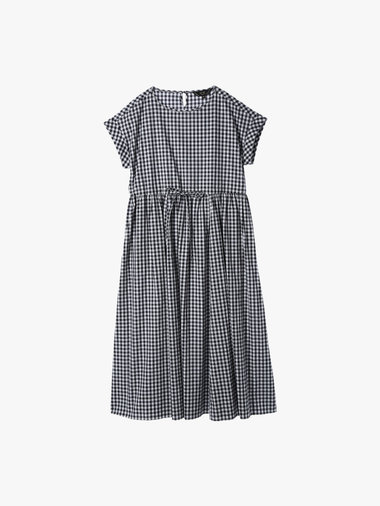 ギンガムチェック コットン ロング ワンピース