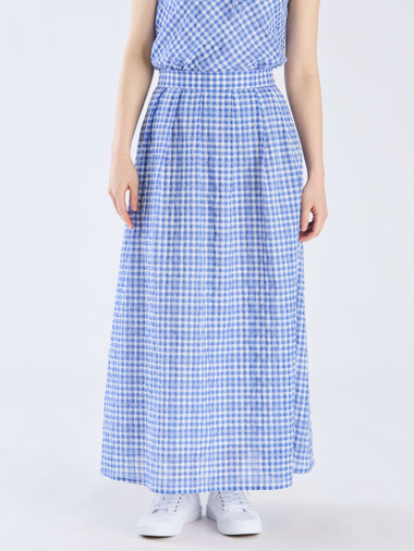 【Outlet】【セットアップ対応商品】ギンガムロングスカート