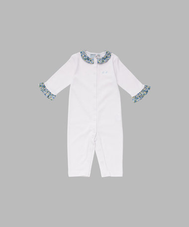 ベビー フラワープリント コットン 長袖 ロンパース