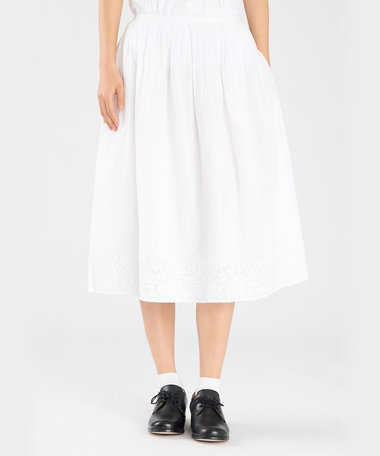 刺繍 コットン ロング スカート