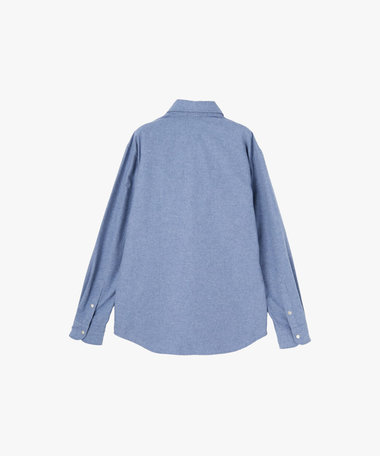 メンズ "b."ロゴ スナップボタン コットン 長袖 シャツ "Thomas"