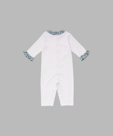 ベビー フラワープリント コットン 長袖 ロンパース