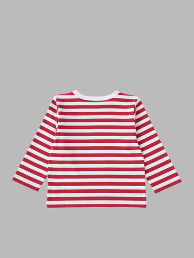 キッズ 細ボーダー コットン 長袖 Tシャツ