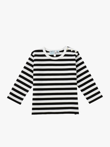 ベビー コットン 細ボーダー 長袖 Tシャツ