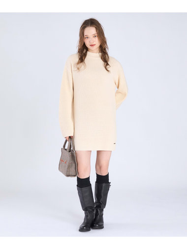 【Outlet】ボトルネック ニット ワンピース