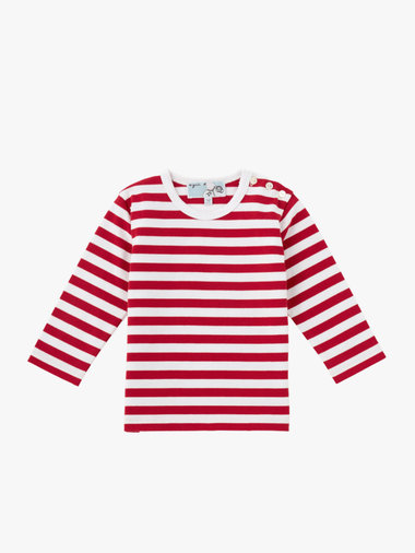 ベビー コットン 細ボーダー 長袖 Tシャツ