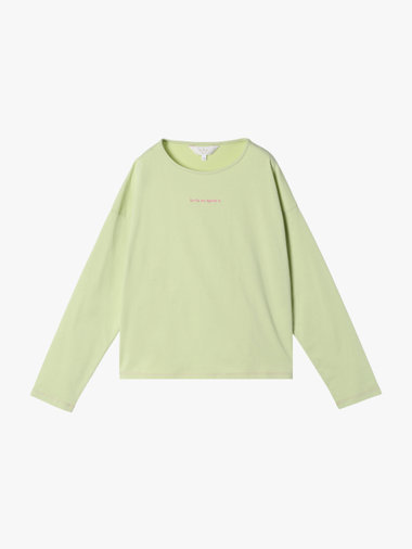 カラー ロゴ 刺繍 長袖 Tシャツ