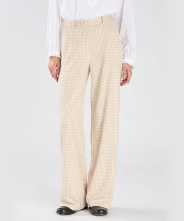 千鳥格子 ジャカード ワイドパンツ "Polisson"