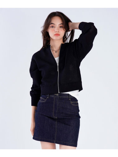 【Outlet】メッシュ ニット ブルゾン