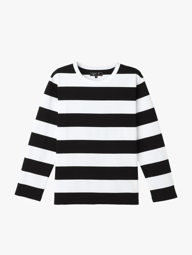 太ボーダー コットン 長袖Tシャツ "Cool"