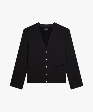 メンズ コットン メルトン Vネック 長袖 カーディガンプレッション "Gant"
