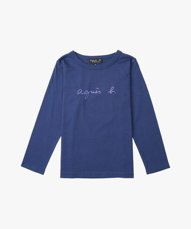 キッズ ロゴ コットン 長袖 Tシャツ