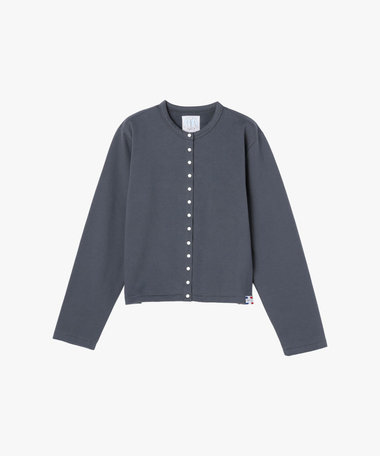 オーガニックコットン メルトン 長袖 カーディガンプレッション "Le Classique"