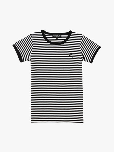 キッズ "b."ロゴ コットン ボーダーTシャツ