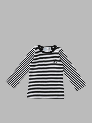 ベビー "b."ロゴ 細ボーダー 長袖 Tシャツ
