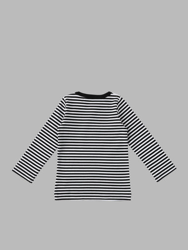 ベビー "b."ロゴ 細ボーダー 長袖 Tシャツ