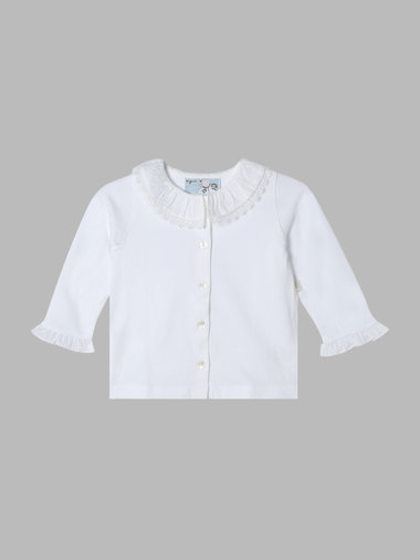 ベビー コットン フリル レース ブラウス "Volant Dentelle"