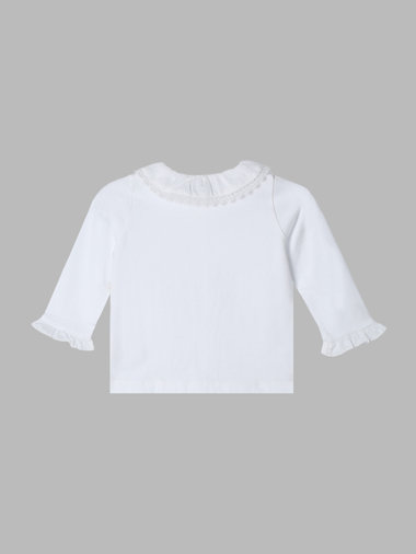 ベビー コットン フリル レース ブラウス "Volant Dentelle"