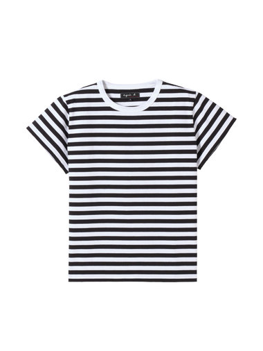 細ボーダー コットン 半袖Tシャツ "Brando"